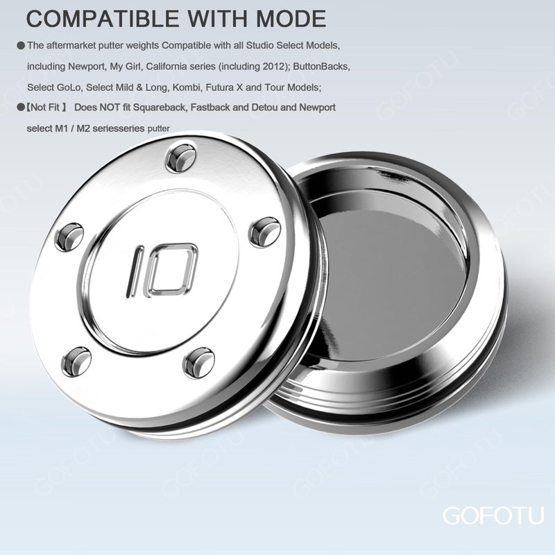 Gofotu 2pcs 10g Golf Custom Weights Compatible with Titleist Scotty Cameron Golf Club Putters Newport No Painting (2pcs 10g) - Image 3